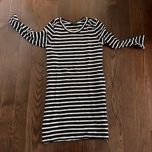 JCrew striped t shirt dress w zippers